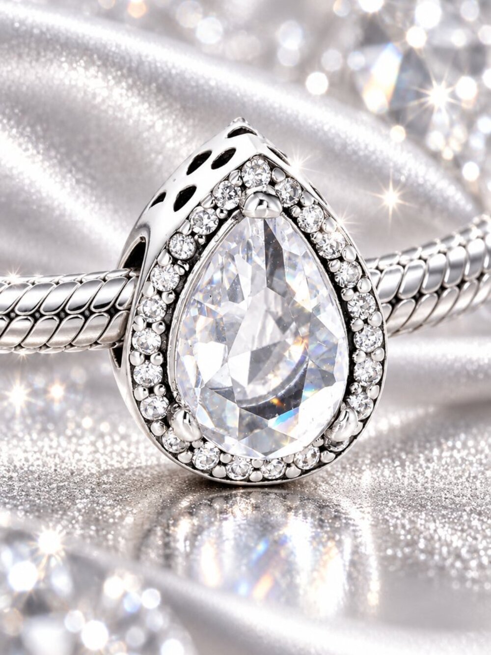 Sparkling Teardrop Charm